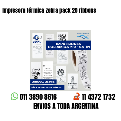 Impresora térmica zebra pack 20 ribbons