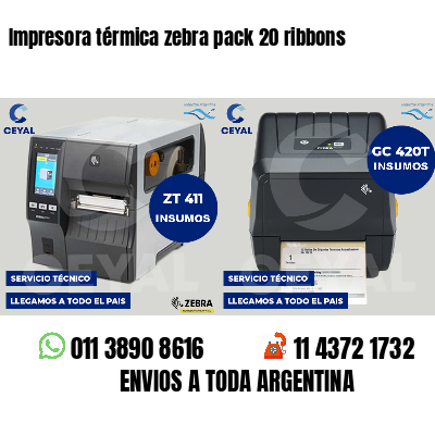 Impresora térmica zebra pack 20 ribbons