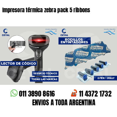 Impresora térmica zebra pack 5 ribbons