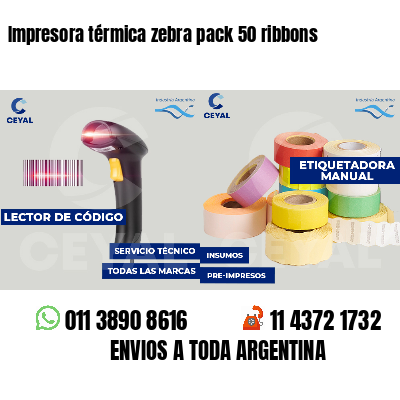 Impresora térmica zebra pack 50 ribbons