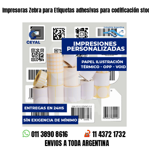 Impresoras Zebra para Etiquetas adhesivas para codificación stock