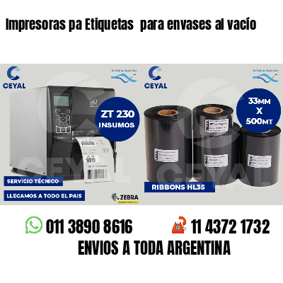 Impresoras pa Etiquetas  para envases al vacío 