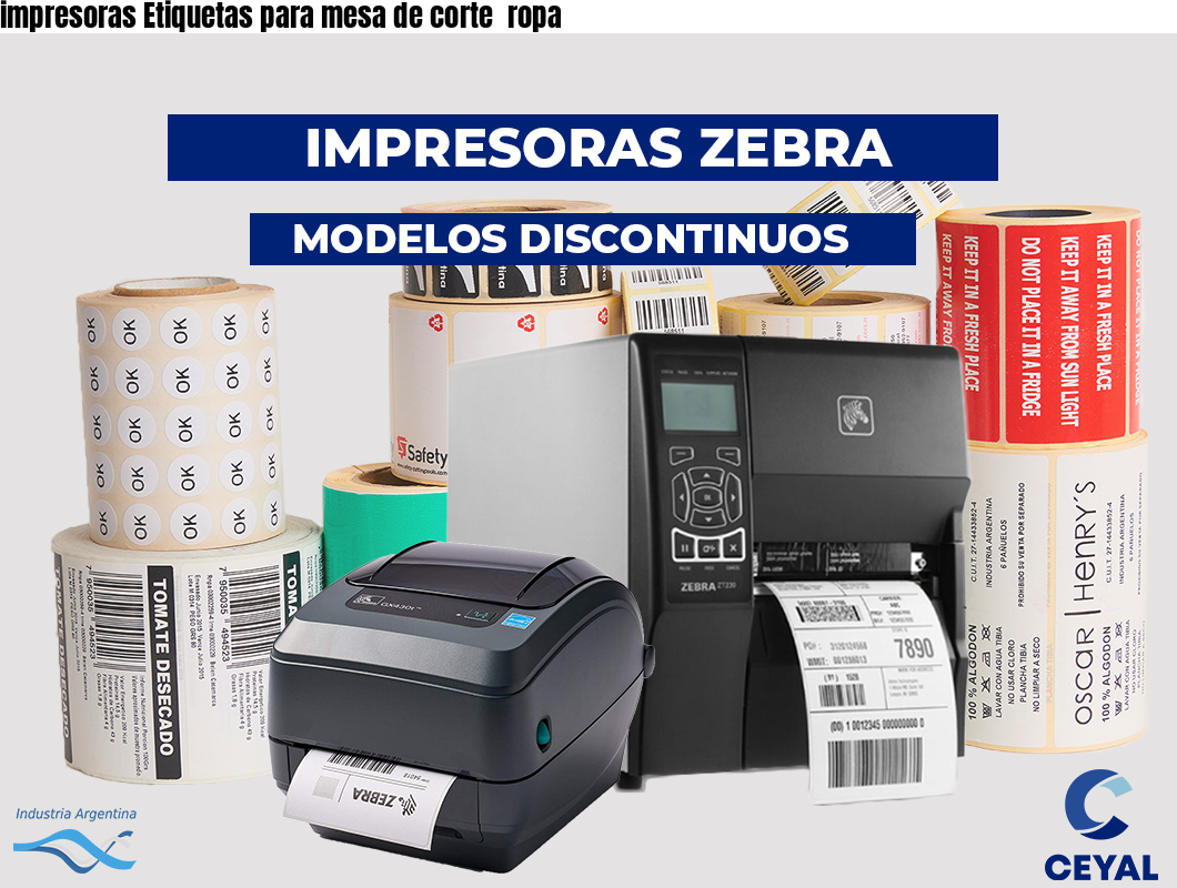 impresoras Etiquetas para mesa de corte  ropa