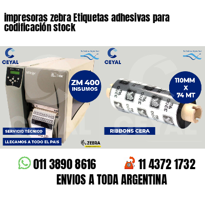 impresoras zebra Etiquetas adhesivas para codificación stock