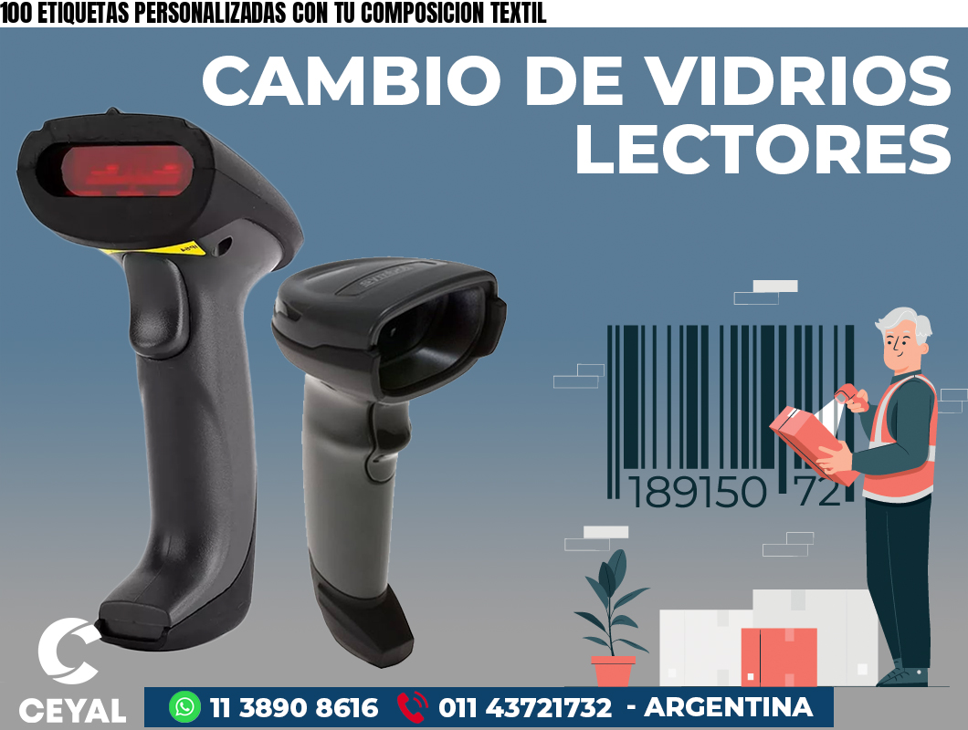100 ETIQUETAS PERSONALIZADAS CON TU COMPOSICION TEXTIL
