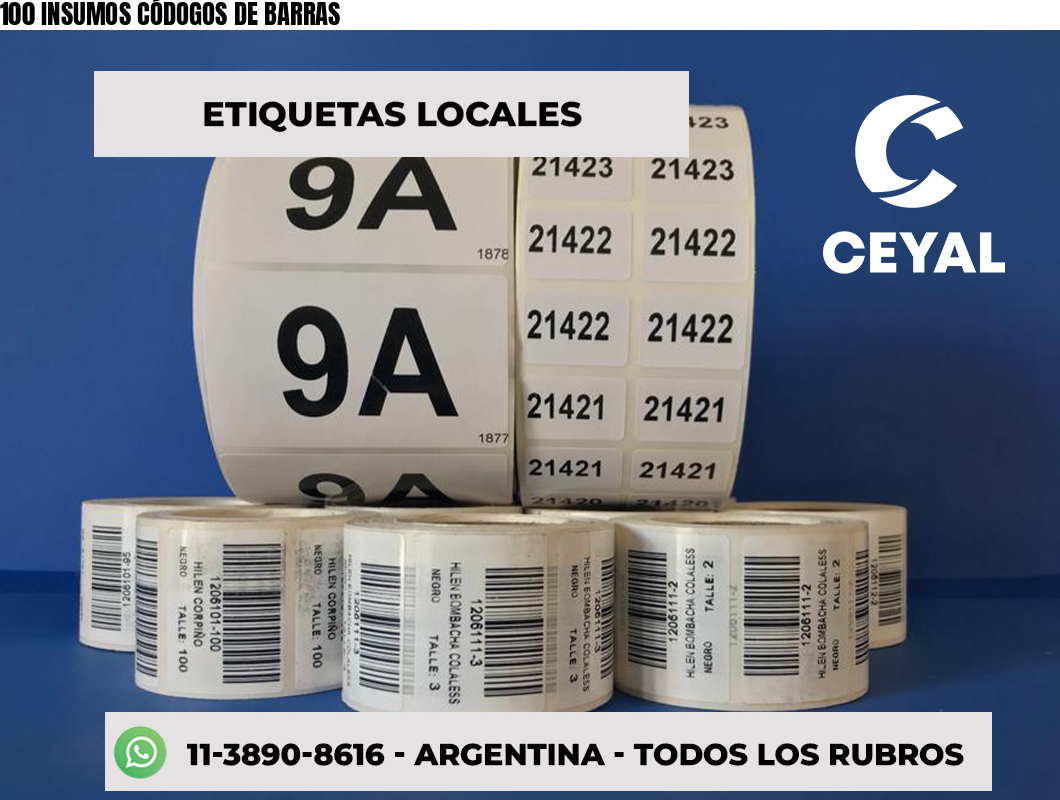 100 INSUMOS CÓDOGOS DE BARRAS