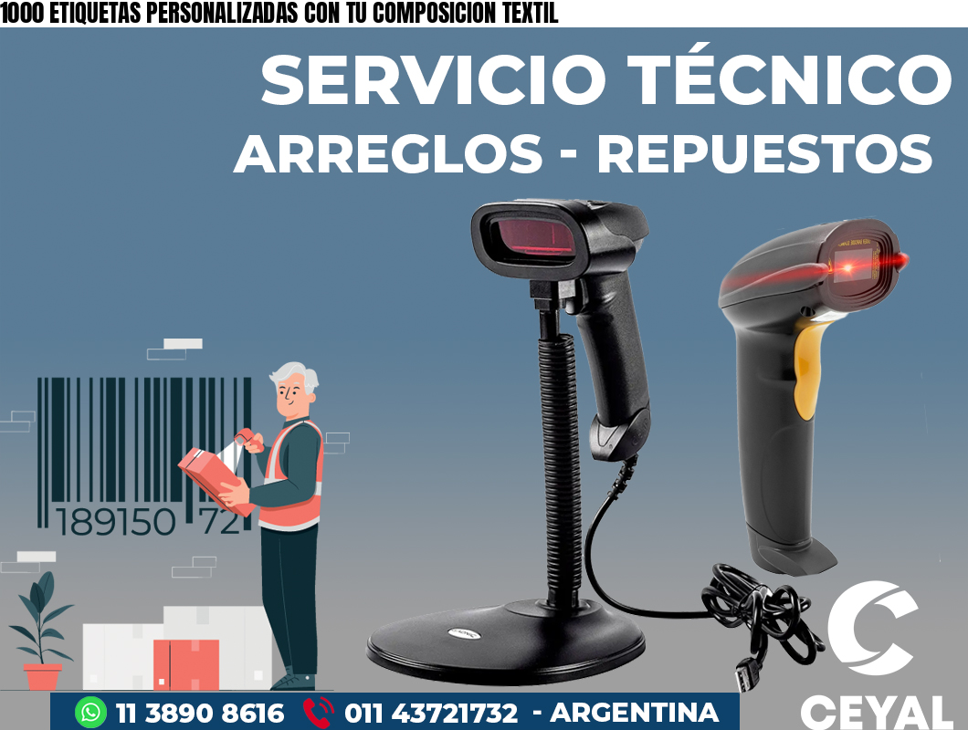 1000 ETIQUETAS PERSONALIZADAS CON TU COMPOSICION TEXTIL