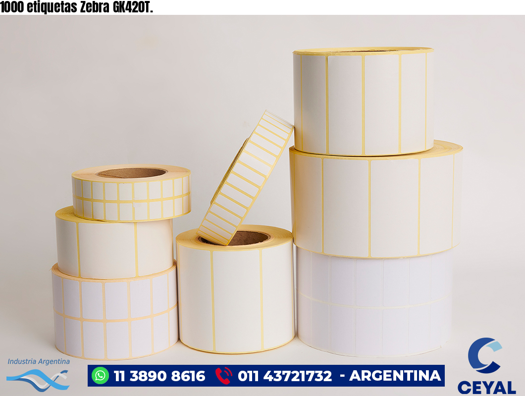 1000 etiquetas Zebra GK420T.
