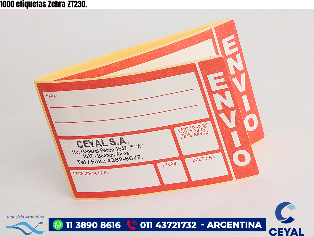 1000 etiquetas Zebra ZT230.