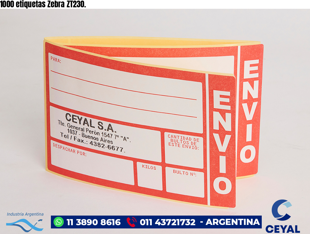 1000 etiquetas Zebra ZT230.