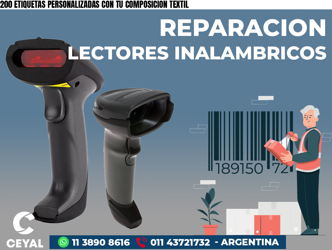 200 ETIQUETAS PERSONALIZADAS CON TU COMPOSICION TEXTIL