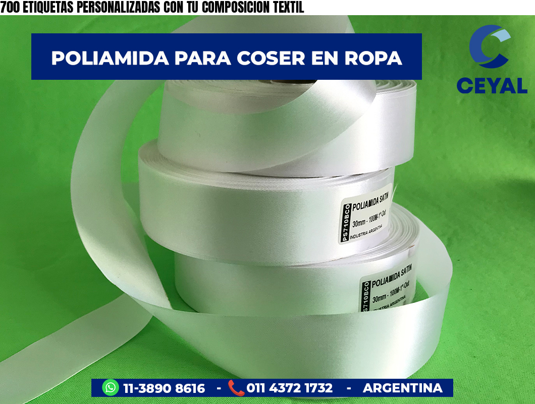 700 ETIQUETAS PERSONALIZADAS CON TU COMPOSICION TEXTIL
