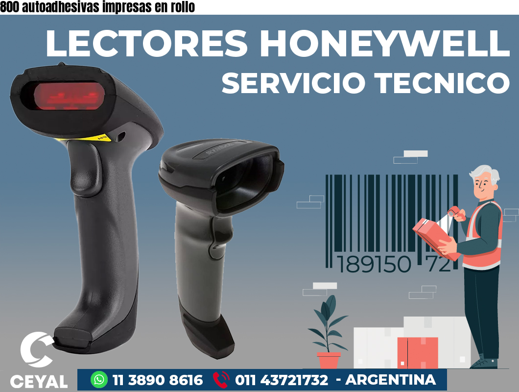 800 autoadhesivas impresas en rollo