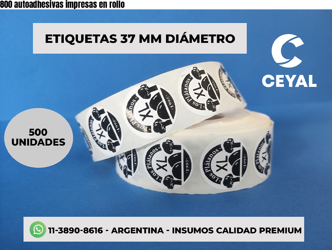 800 autoadhesivas impresas en rollo