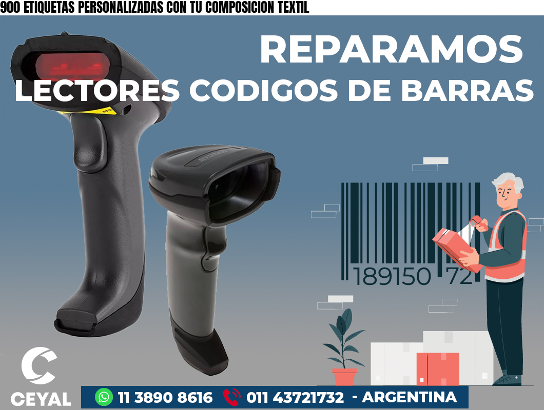 900 ETIQUETAS PERSONALIZADAS CON TU COMPOSICION TEXTIL