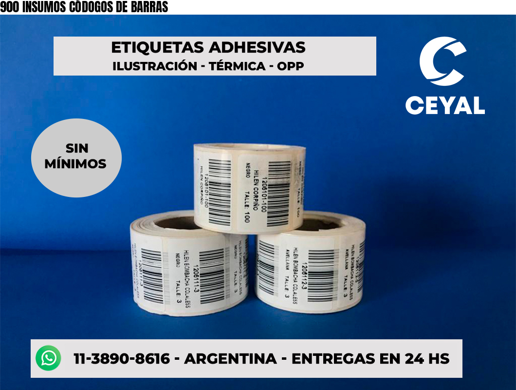 900 INSUMOS CÓDOGOS DE BARRAS