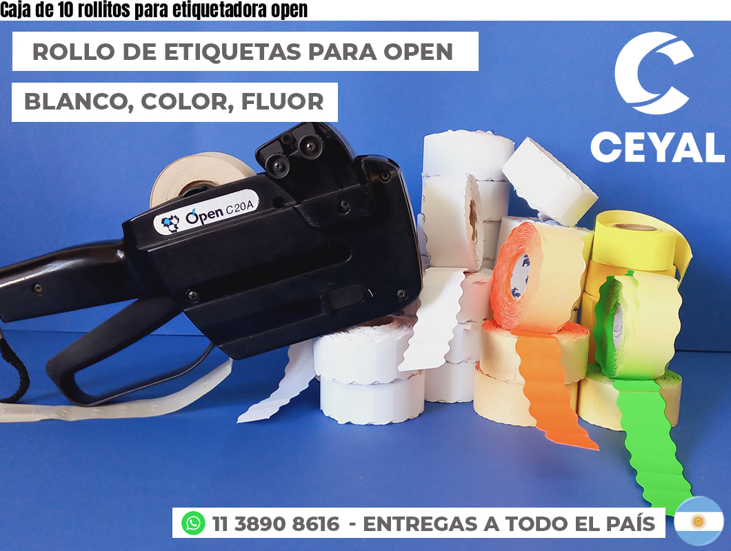 Caja de 10 rollitos para etiquetadora open