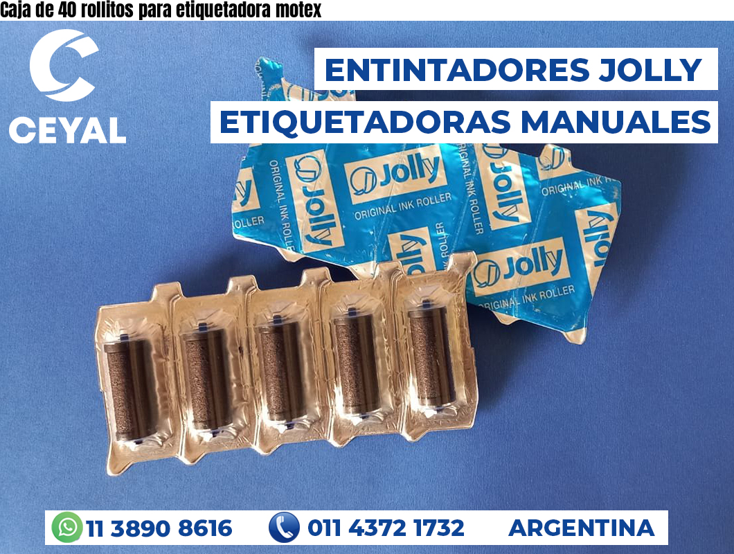 Caja de 40 rollitos para etiquetadora motex