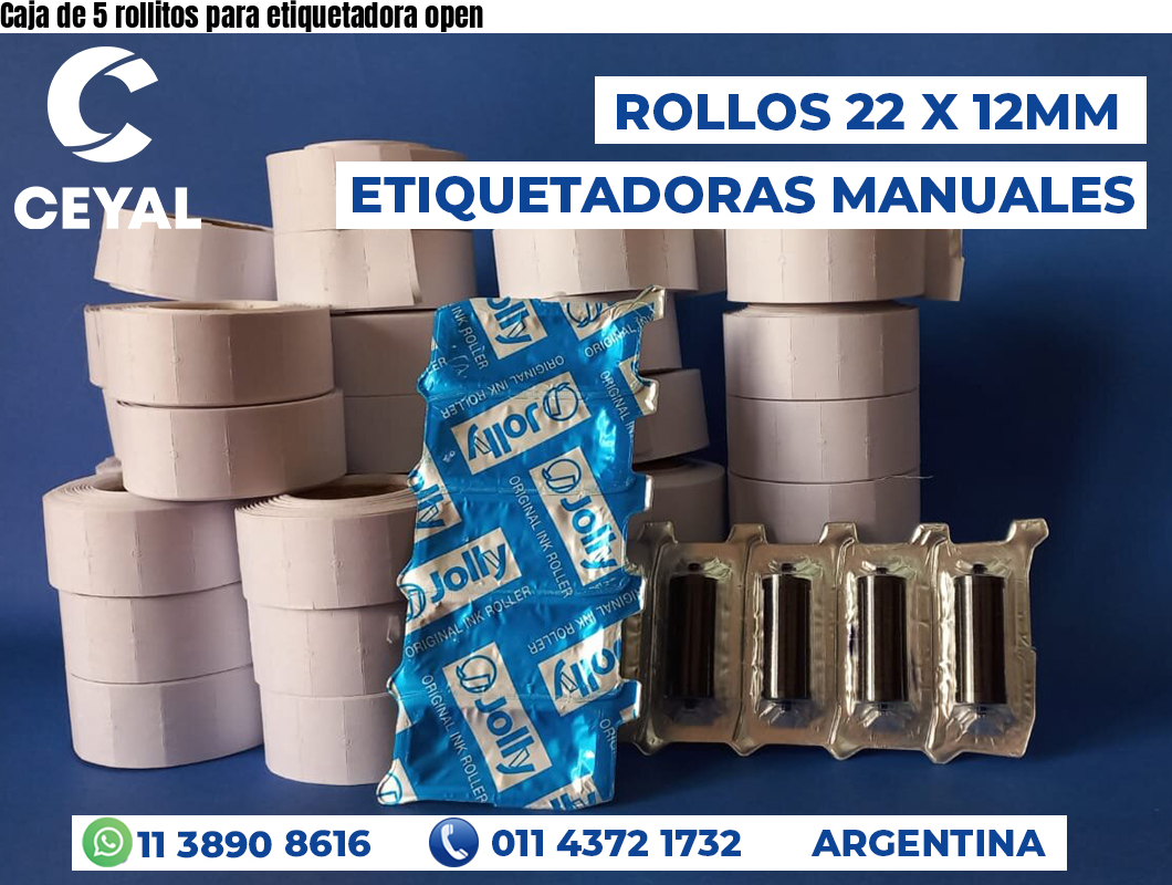 Caja de 5 rollitos para etiquetadora open