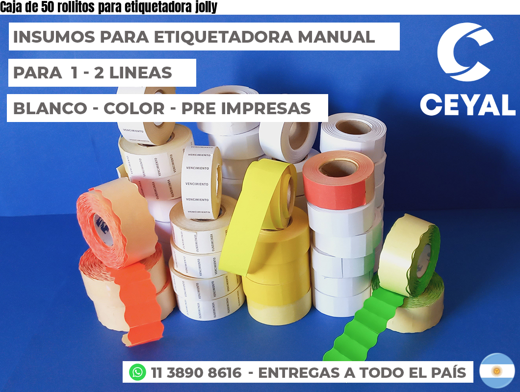 Caja de 50 rollitos para etiquetadora jolly