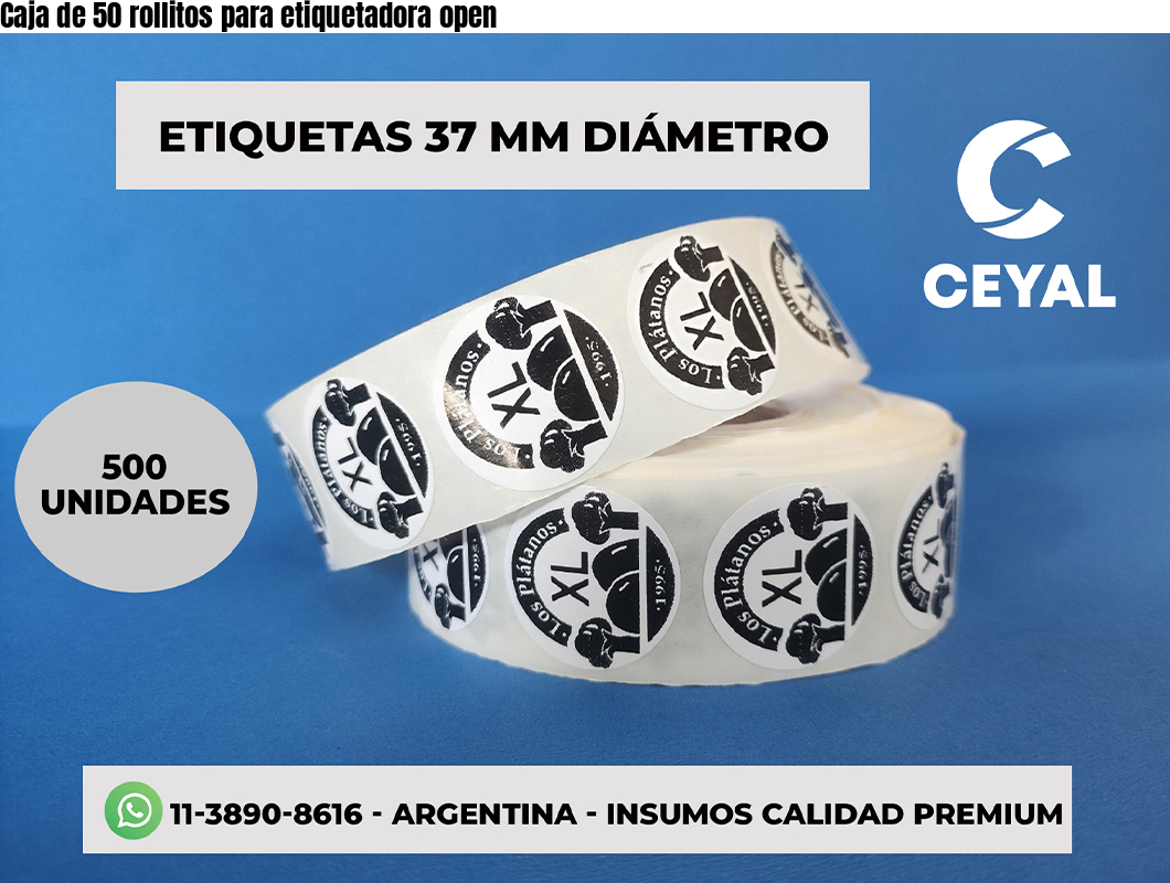 Caja de 50 rollitos para etiquetadora open