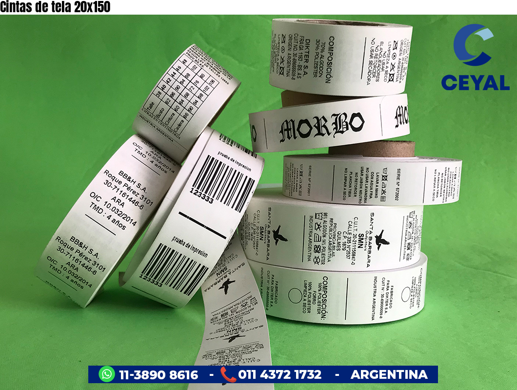 Cintas de tela 20x150