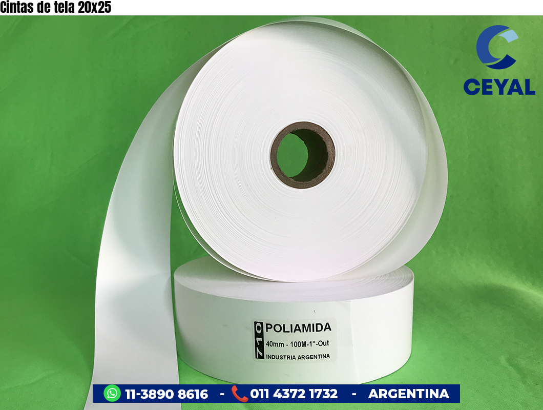 Cintas de tela 20x25