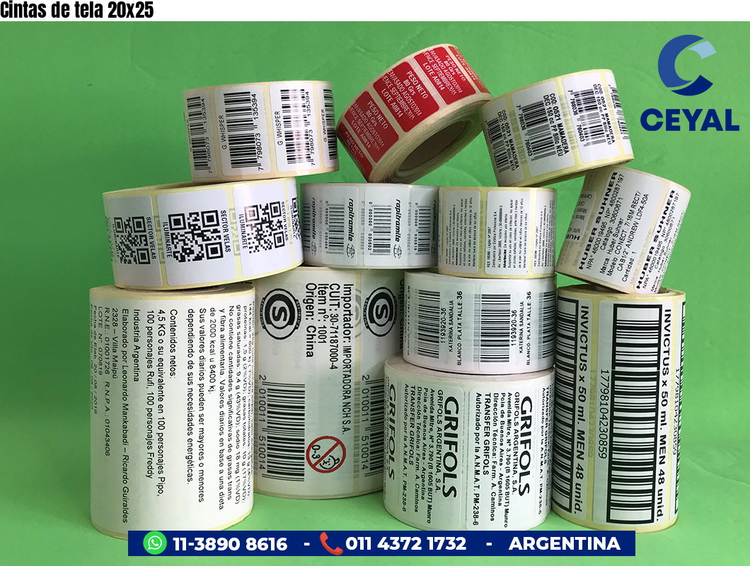 Cintas de tela 20x25