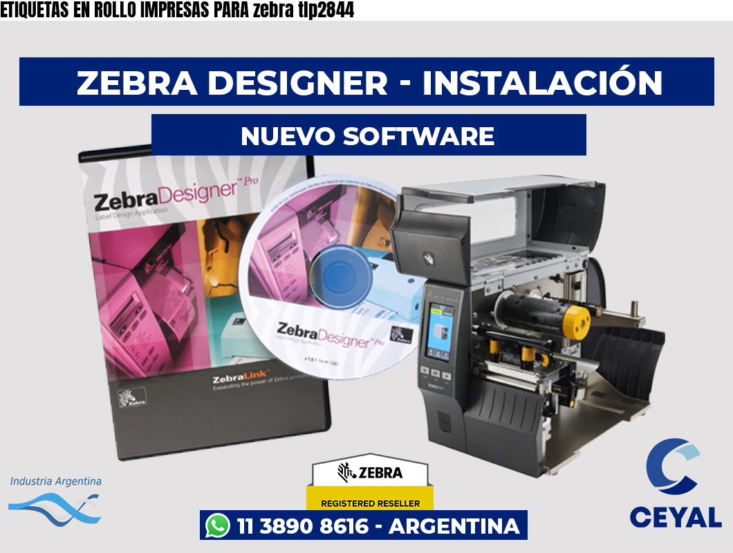 ETIQUETAS EN ROLLO IMPRESAS PARA zebra tlp2844