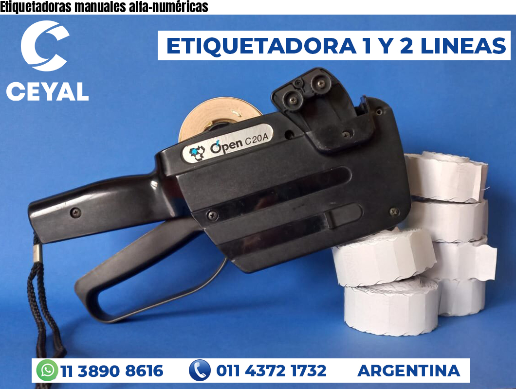 Etiquetadoras manuales alfa-numéricas