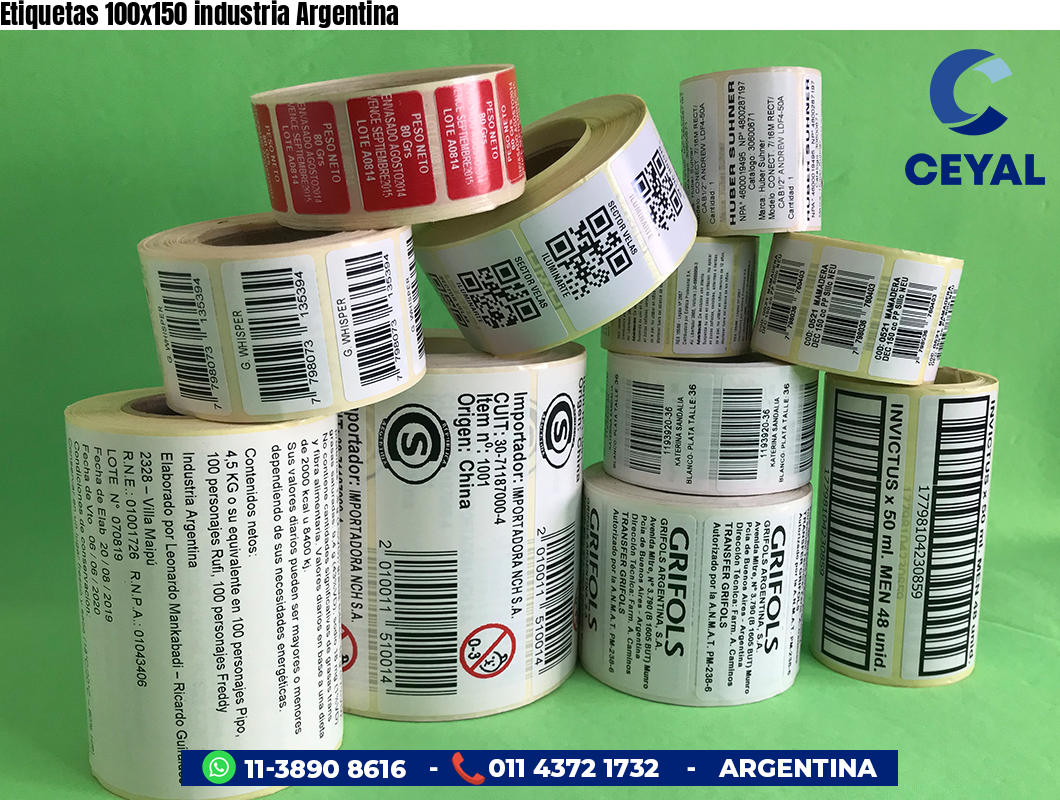 Etiquetas 100x150 industria Argentina