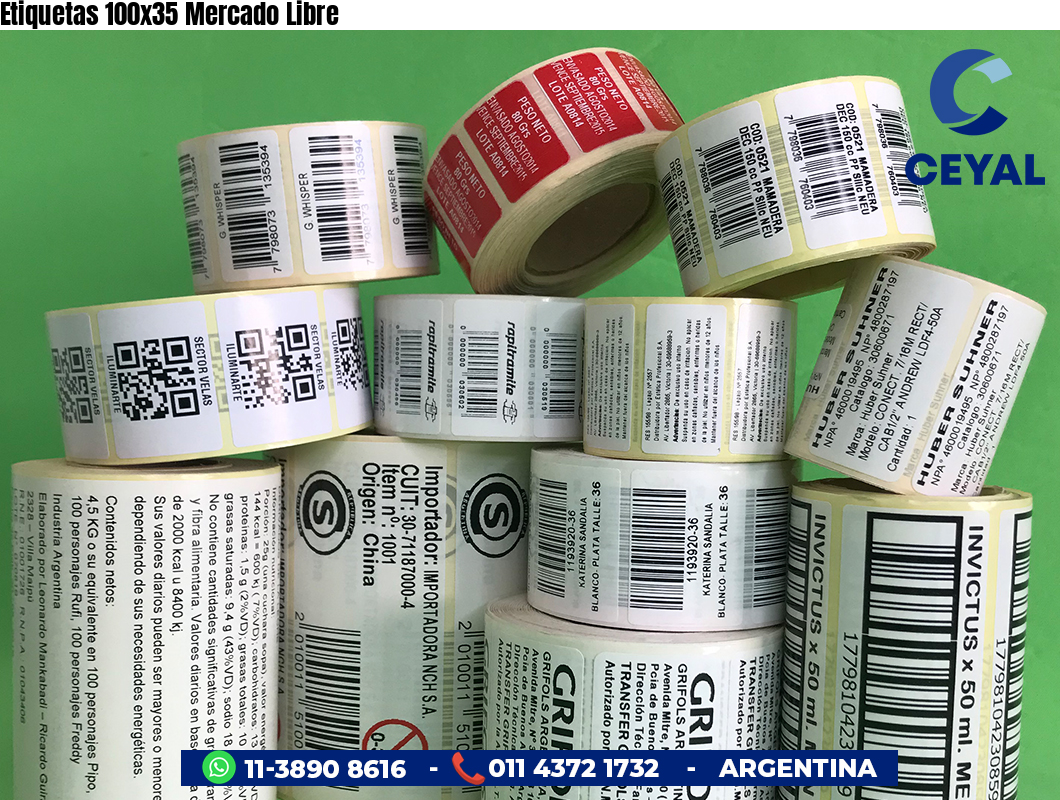 Etiquetas 100x35 Mercado Libre