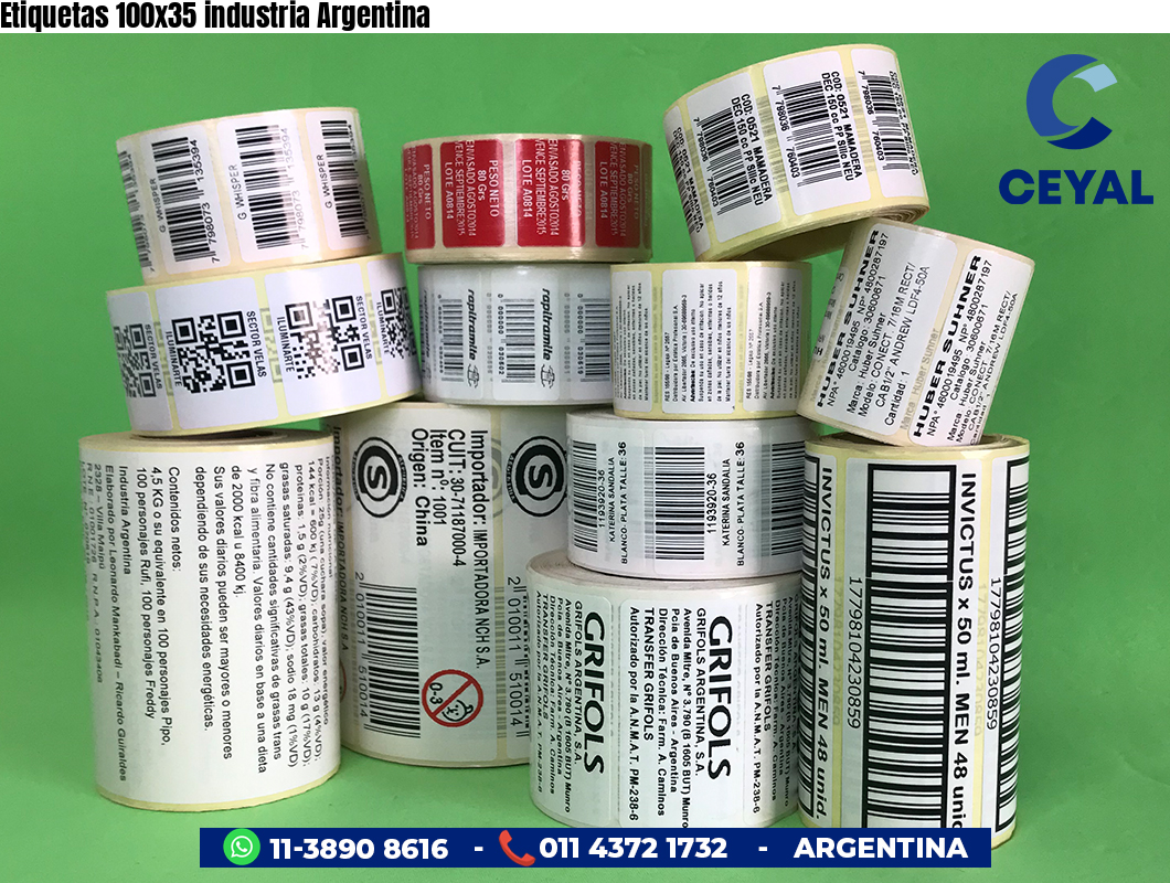 Etiquetas 100x35 industria Argentina
