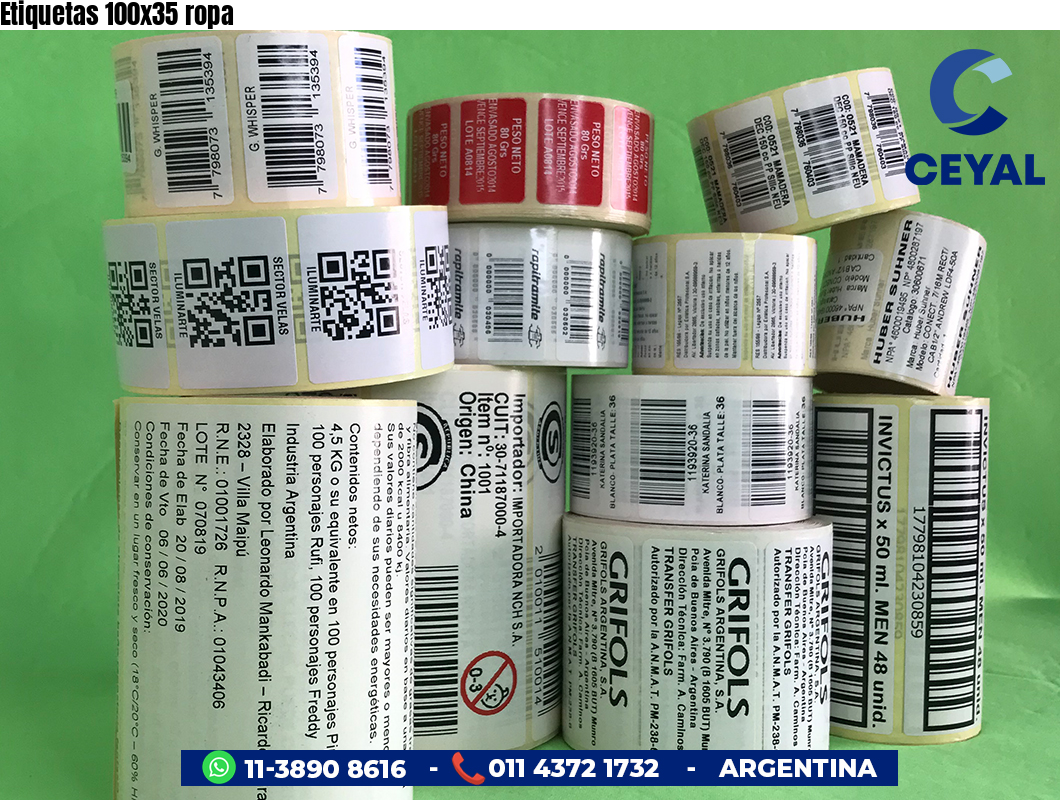 Etiquetas 100x35 ropa