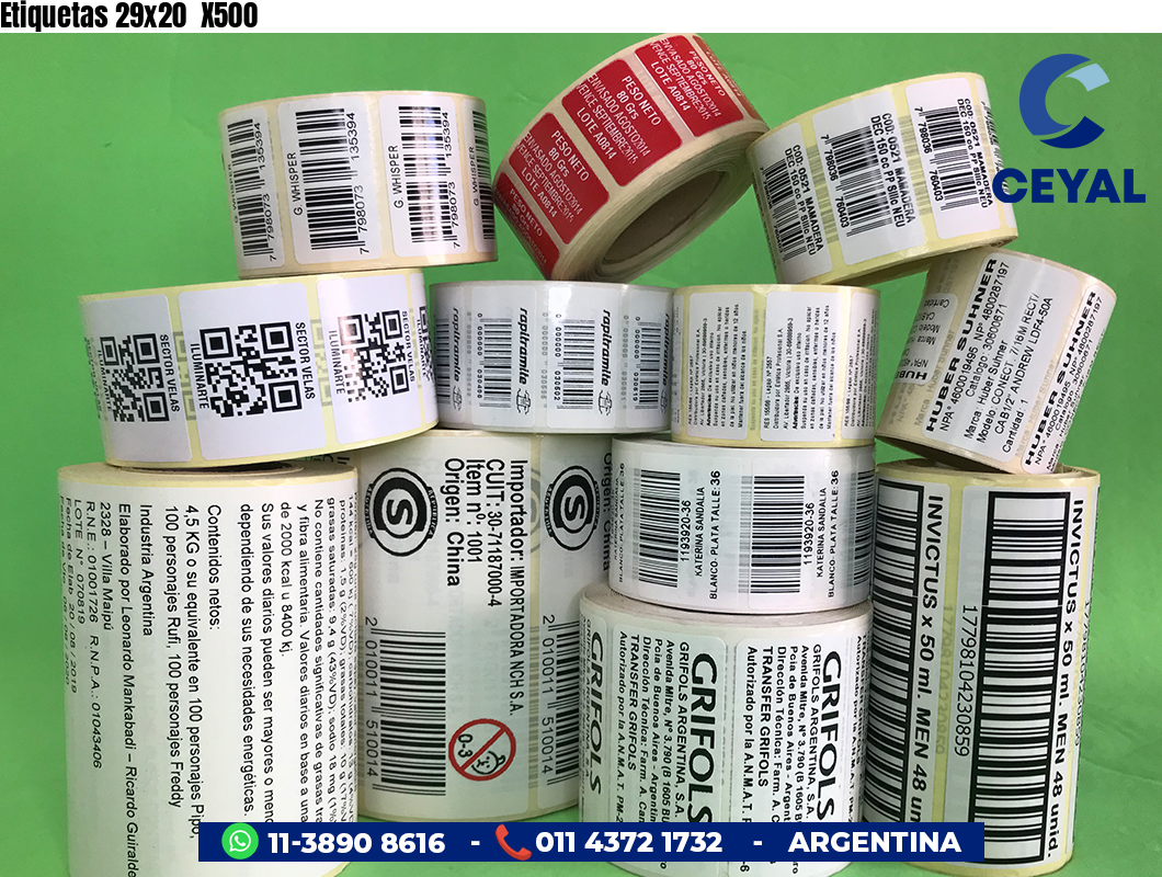 Etiquetas 29x20 X500