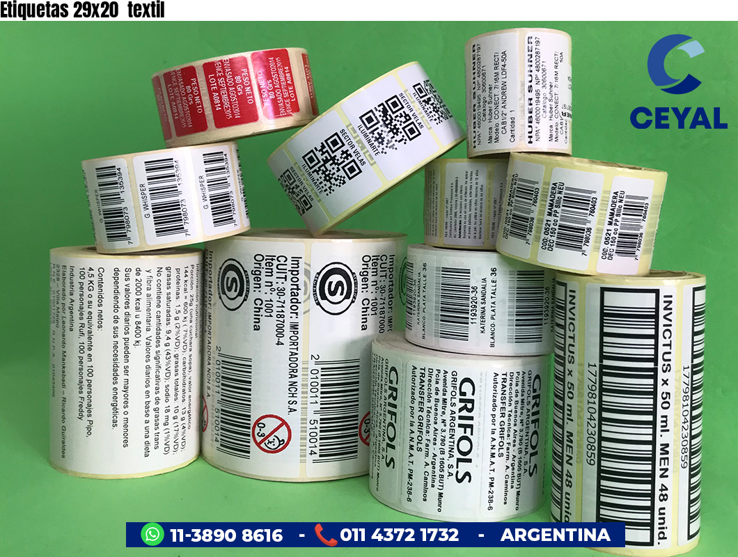 Etiquetas 29x20 textil