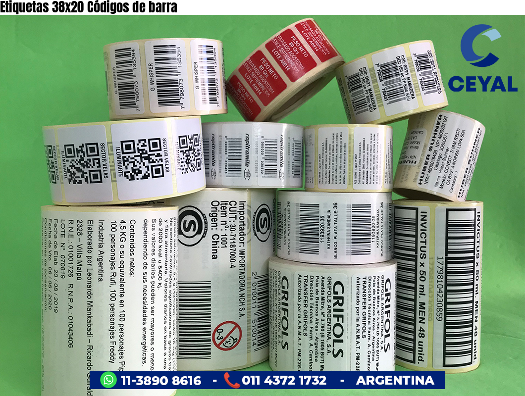 Etiquetas 38x20 Códigos de barra