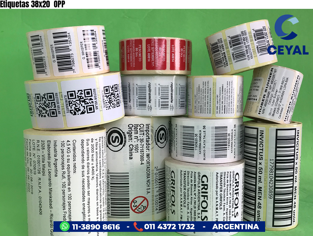 Etiquetas 38x20  OPP