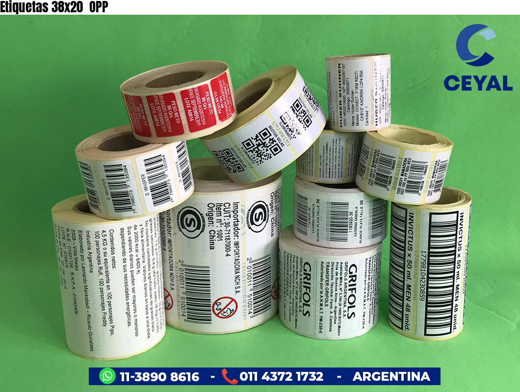 Etiquetas 38x20  OPP