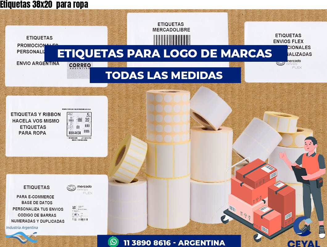 Etiquetas 38x20  para ropa