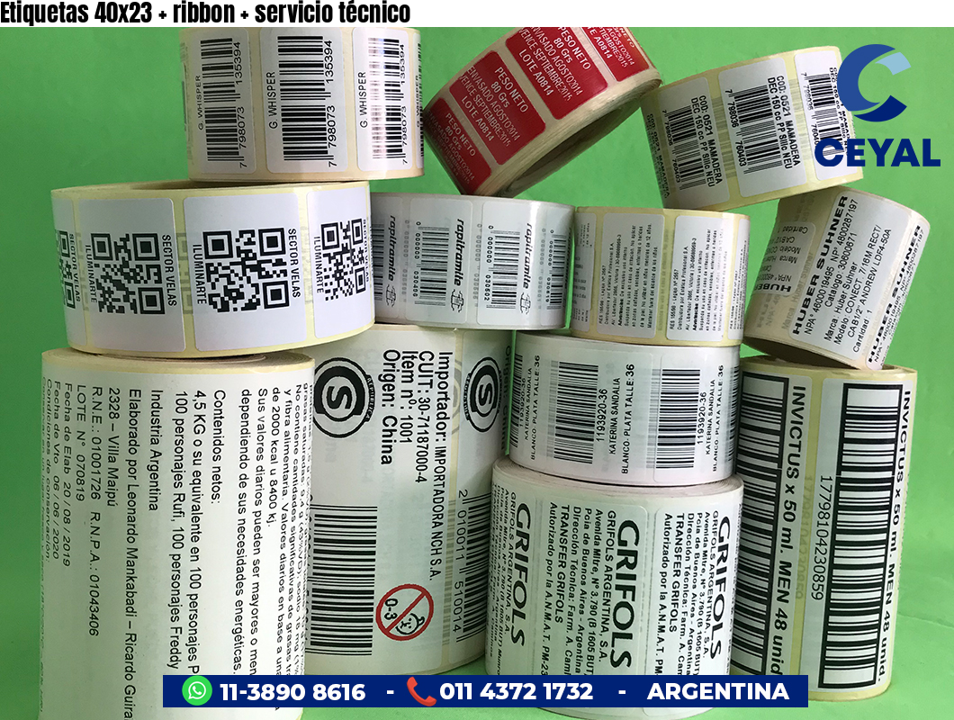Etiquetas 40x23   ribbon   servicio técnico