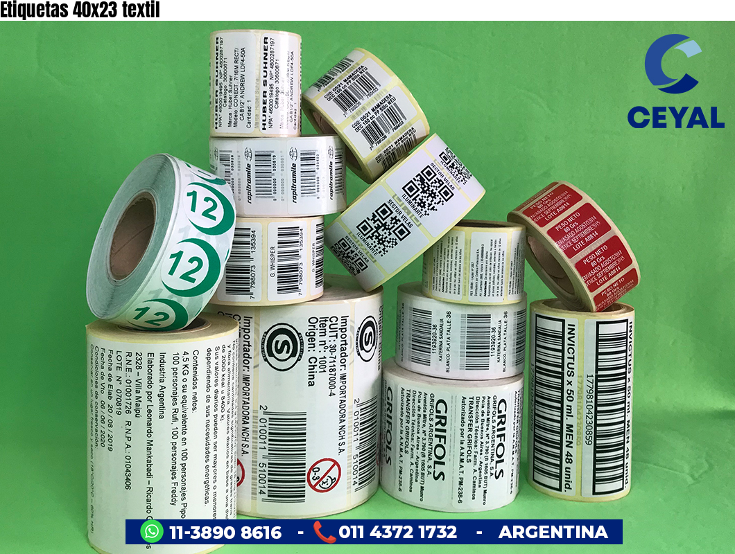Etiquetas 40x23 textil