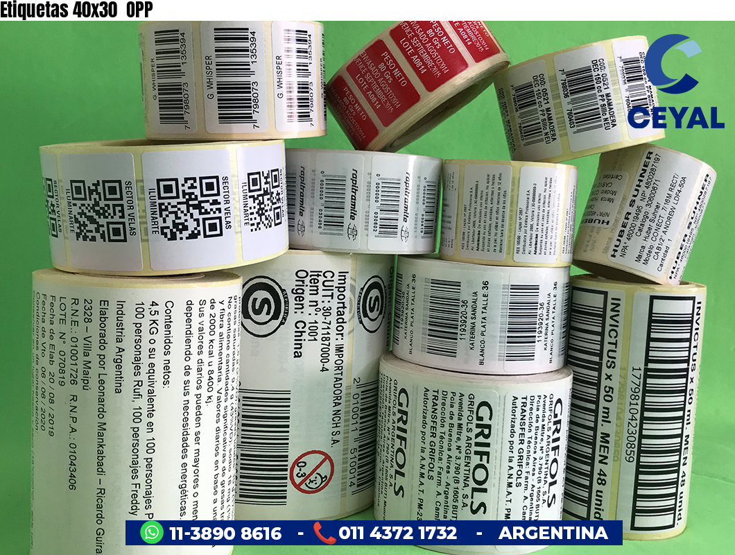 Etiquetas 40x30 OPP