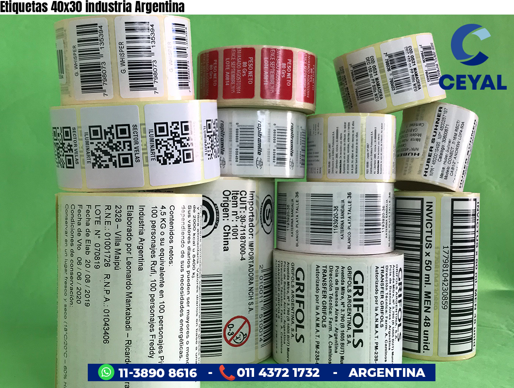 Etiquetas 40x30 industria Argentina