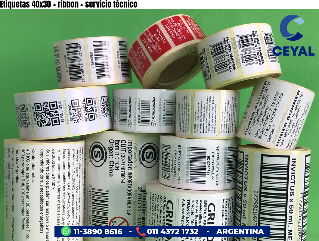 Etiquetas 40x30   ribbon   servicio técnico