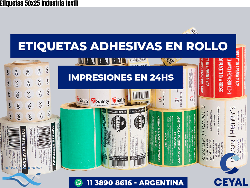 Etiquetas 50x25 Industria textil