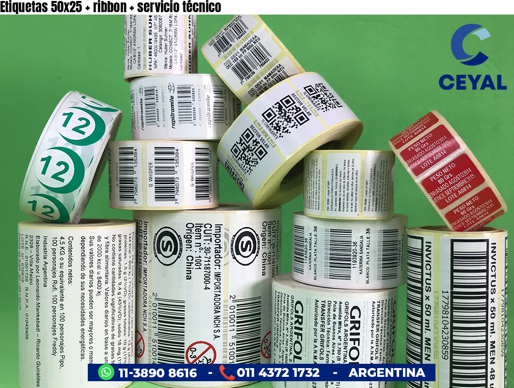 Etiquetas 50x25   ribbon   servicio técnico