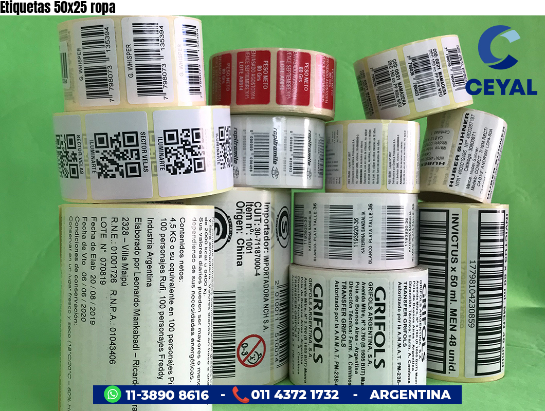 Etiquetas 50x25 ropa