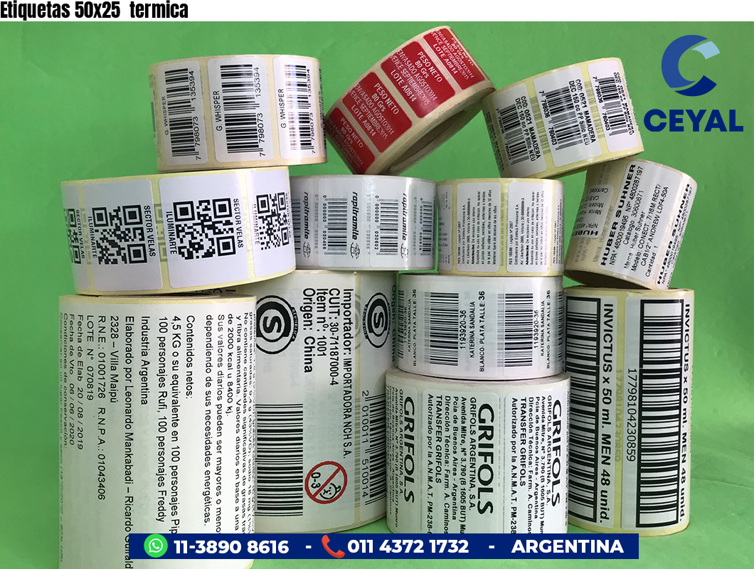 Etiquetas 50x25  termica