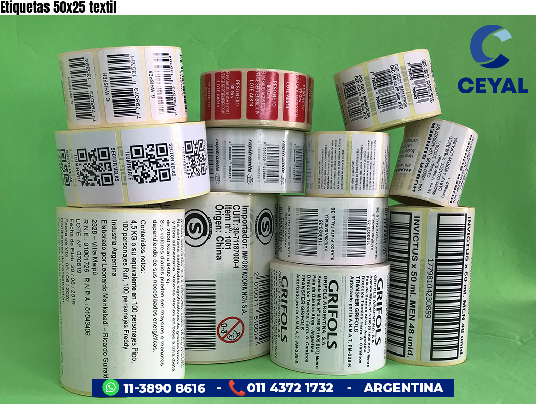 Etiquetas 50x25 textil